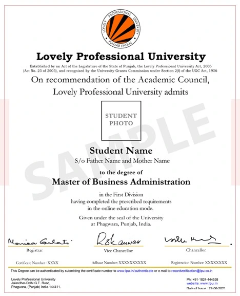 Sample Certificate