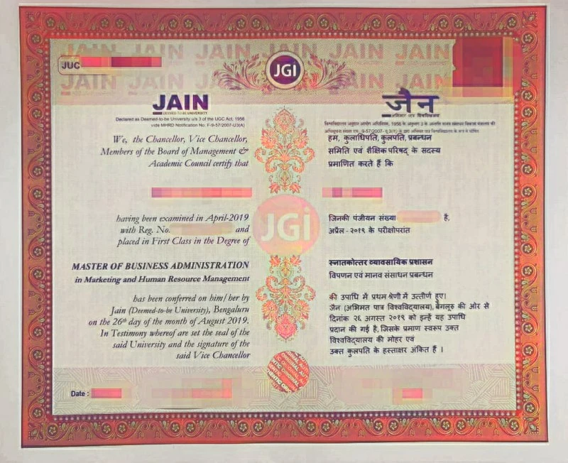 Sample Certificate