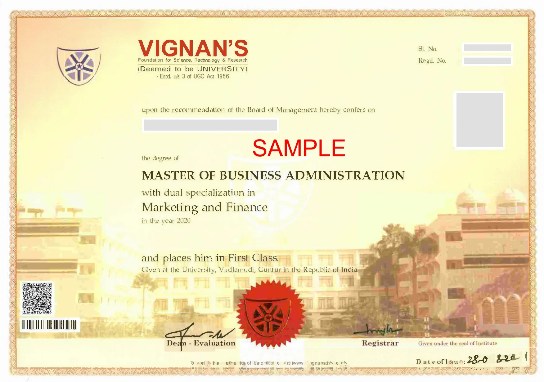 Sample Certificate